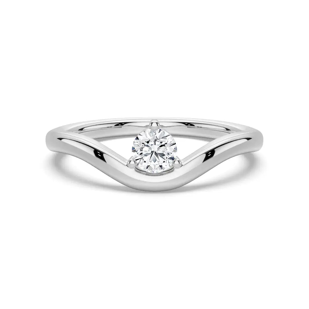 Round Cut Lab Grown Diamond Solitaire 18K Gold Ring