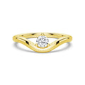 Round Cut Lab Grown Diamond Solitaire 18K Gold Ring