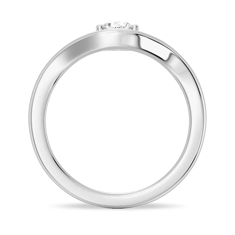 Round Cut Lab Grown Diamond Solitaire 18K Gold Ring