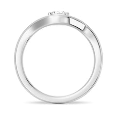 Round Cut Moissanite Diamond Solitaire Sterling Silver Ring