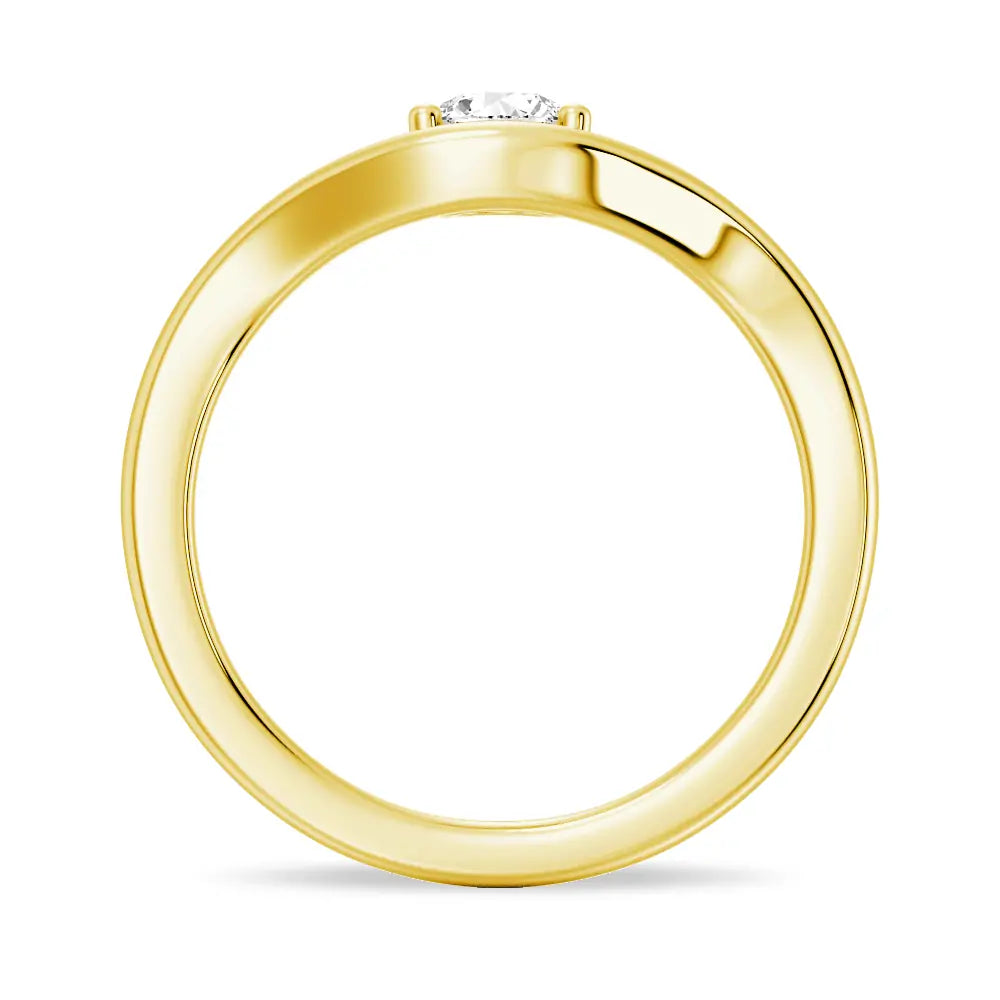 Round Cut Lab Grown Diamond Solitaire 18K Gold Ring