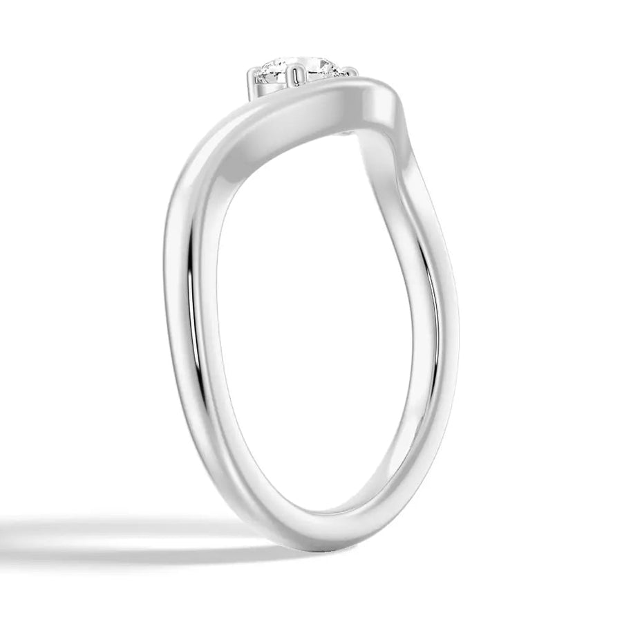 Round Cut Lab Grown Diamond Solitaire 18K Gold Ring