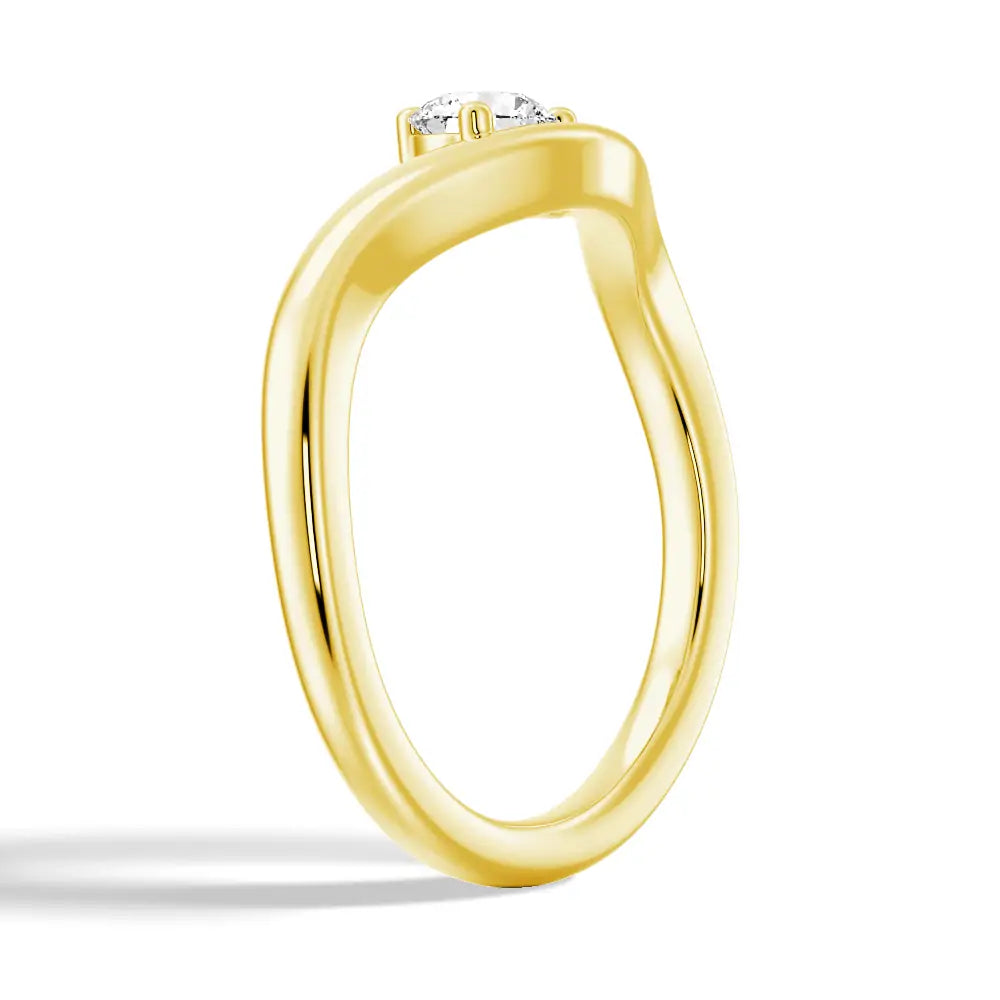 Round Cut Lab Grown Diamond Solitaire 18K Gold Ring