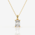 Radiant Cut Moissanite Diamond Solitaire Sterling Silver Pendant