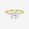 Round Cut Lab Grown Diamond Classic Solitaire Engagement 14k Gold Ring
