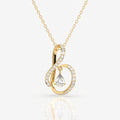 Round Cut Lab Grown Diamond Pear Prestige Fashion 14k Gold Pendant