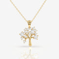 Round Cut Lab Grown Diamond Woodland Glow Fashion 14k Gold Pendant