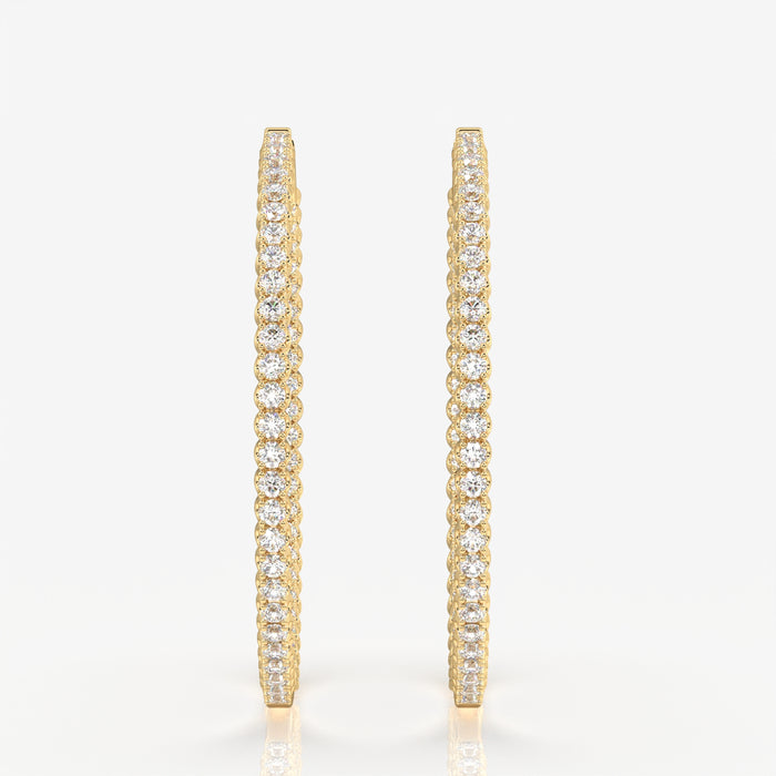 Round Cut Moissanite Diamond Bigger Hoop 18k Gold Earrings