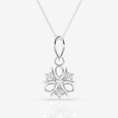 Round Cut Moissanite Diamond Bud Fashion Pendants