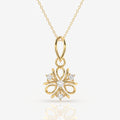 Round Cut Moissanite Diamond Bud Fashion Silver Pendant