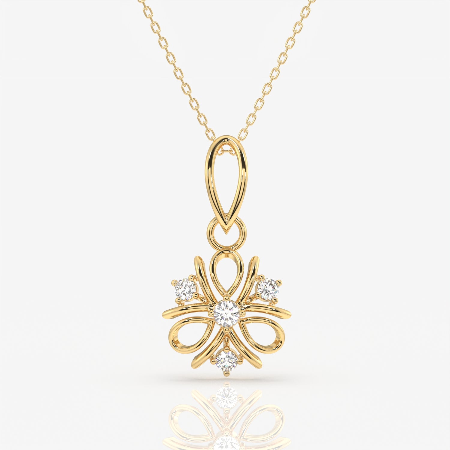 Round Cut Moissanite Diamond Bud Fashion Silver Pendant