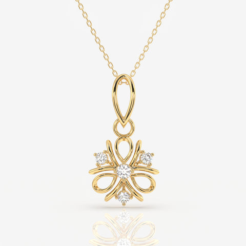 Round Cut Moissanite Diamond Bud Fashion Silver Pendant
