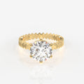 Round Cut Moissanite Diamond Engagement Sterling Silver Ring