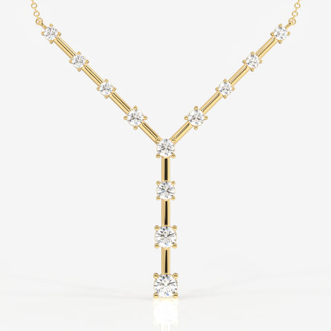 Round Cut Moissanite Diamond Sterling Silver Necklace
