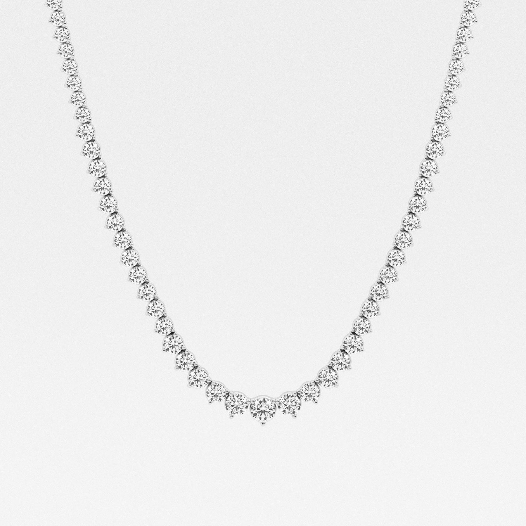 Round Cut Moissanite Diamond Tennis 18k Gold Necklace