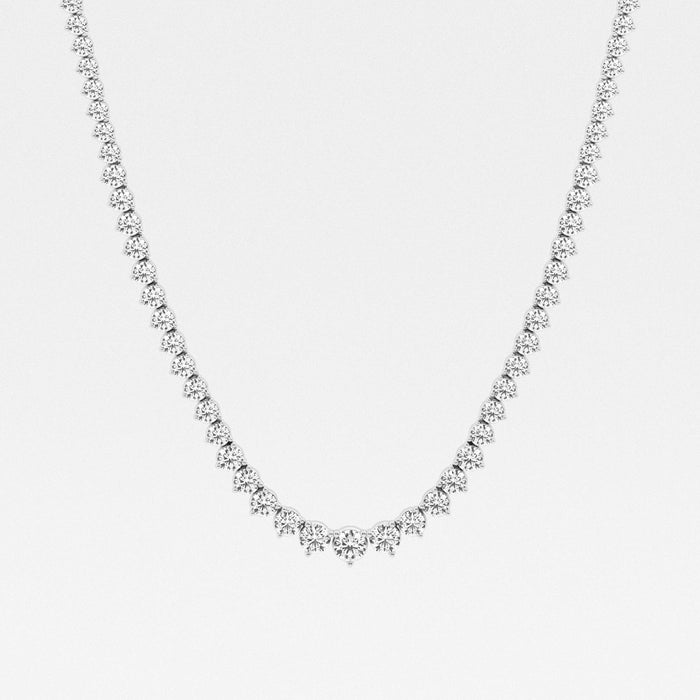 Round Cut Moissanite Diamond Tennis 18k Gold Necklace