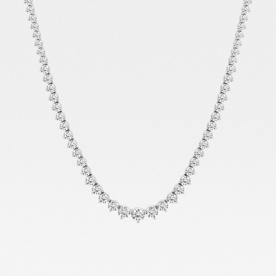 Round Cut Moissanite Diamond Tennis 18k Gold Necklace