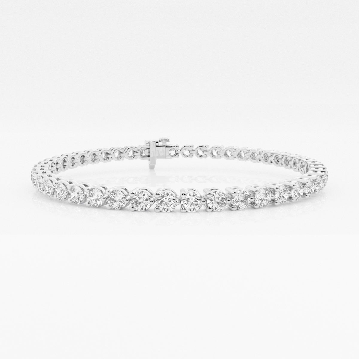 Round Cut Moissanite Diamond Three Prong Tennis Bracelet