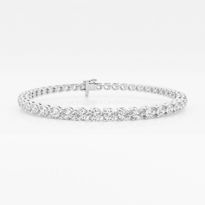 Round Cut Moissanite Diamond Three Prong Tennis Bracelet