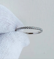 Round Cut Moissanite Diamond Wedding Sterling Silver Bands