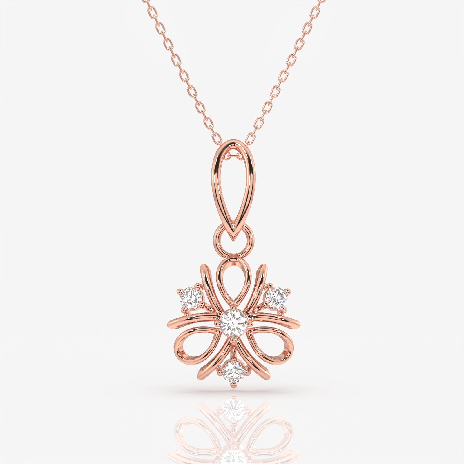 Round Cut Moissanite Diamonds Bud Fashion Silver Pendant