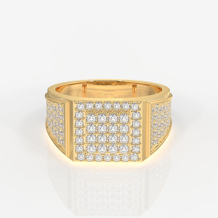 Royal Grid Lab Grown Diamond Men's 14K Yellow Gold Ring