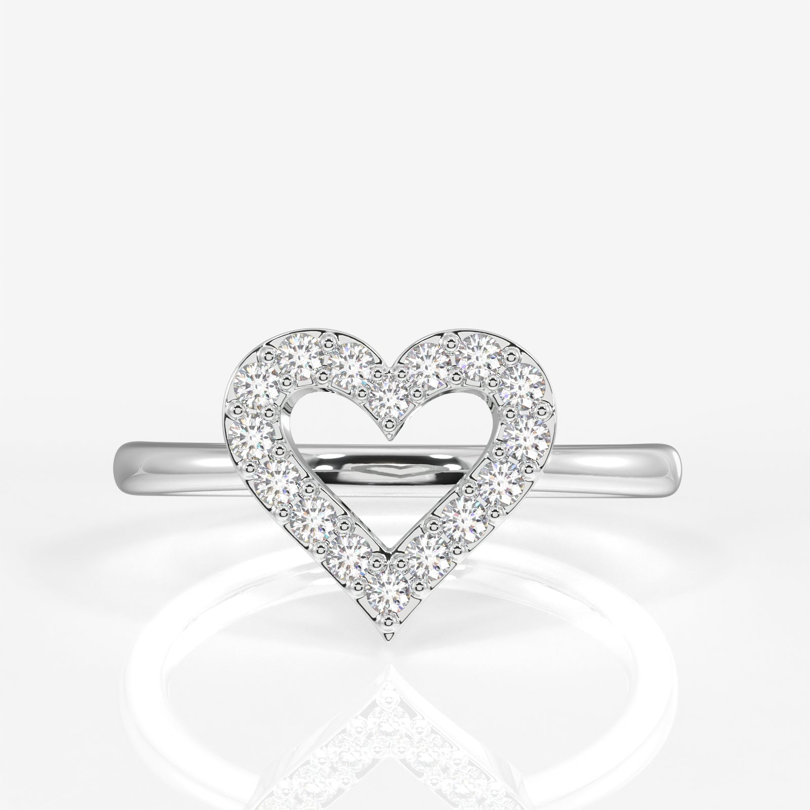 Shop Caratbazaar Celestial Heart Moissanite Diamond 14k Gold Ring