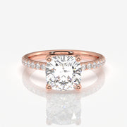 Shop Caratbazaar Cushion Cut Moissanite Diamond Pave 14k Gold Ring