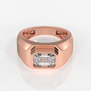 Shop Caratbazaar Emerald Cut Moissanite Diamond 14k Gold Ring