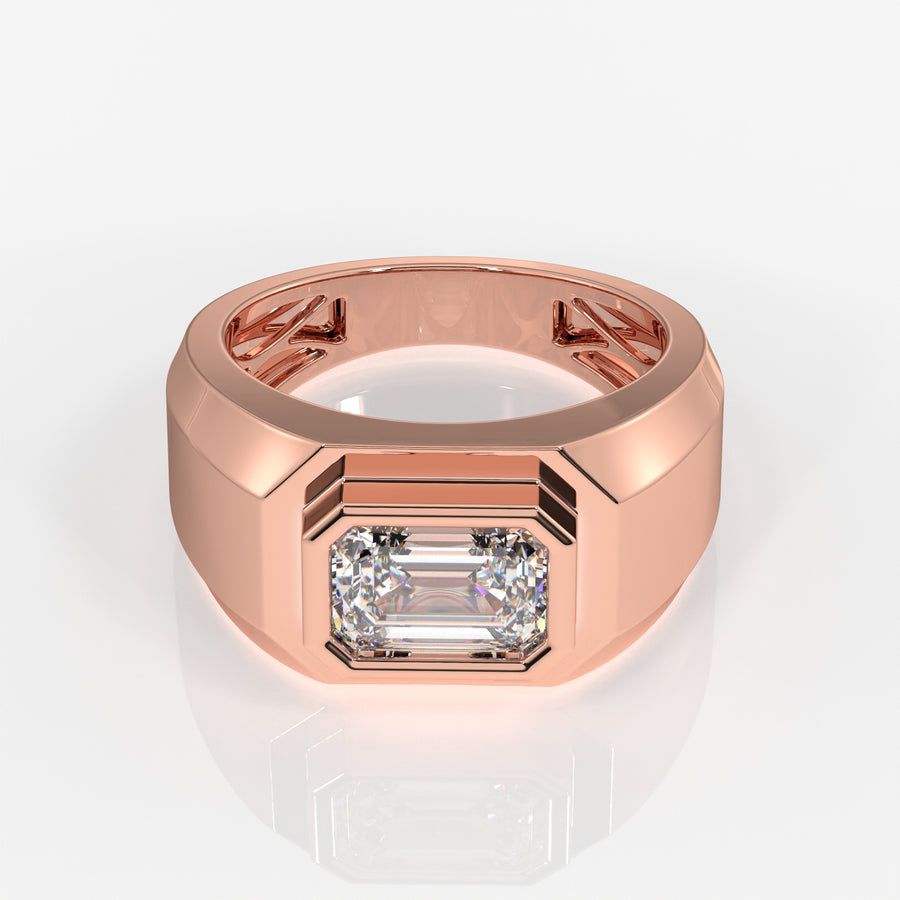 Shop Caratbazaar Emerald Cut Moissanite Diamond 14k Gold Ring
