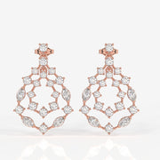 Shop Caratbazaar Golden Vine Lab Grown Drop 14k Gold Earrings