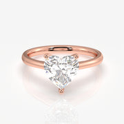 Shop Caratbazaar Heart Cut Lab Grown Diamond Classic Solitaire Engagement 14k Gold Ring