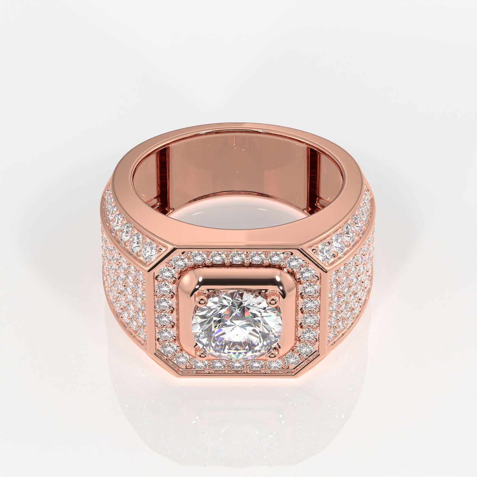 Shop Caratbazaar Lab Grown Diamond, Full Star Men's 14k Gold Ring