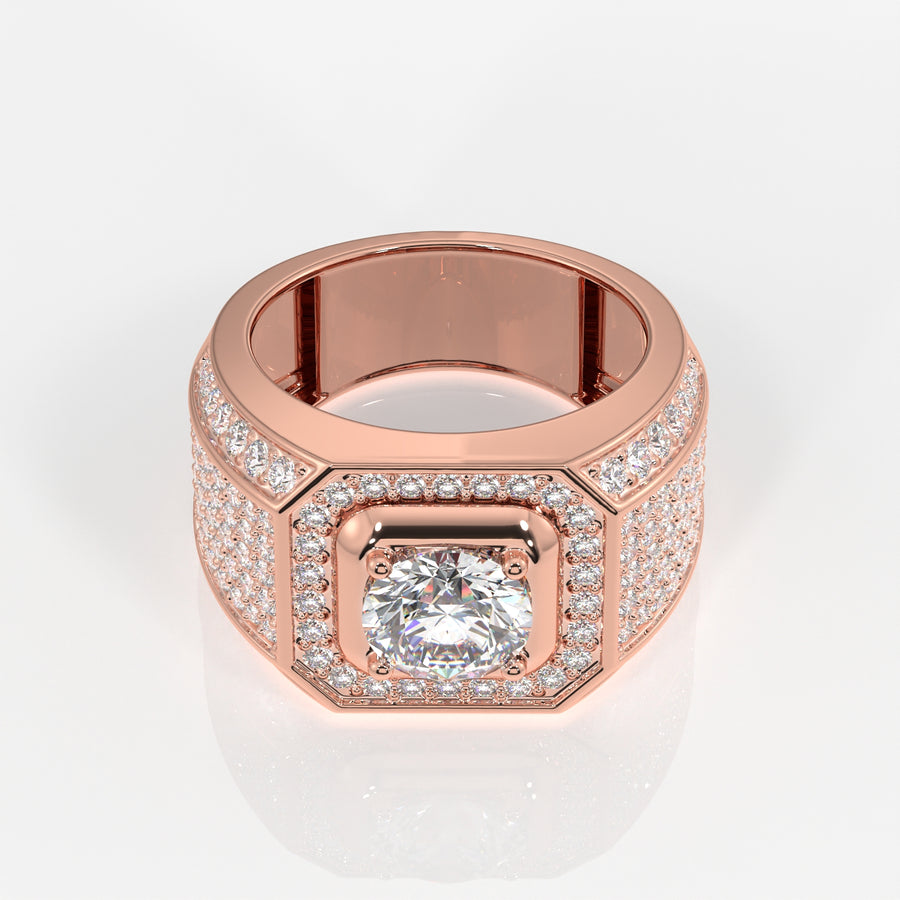 Shop Caratbazaar Lab Grown Diamond, Full Star Men's 14k Gold Ring