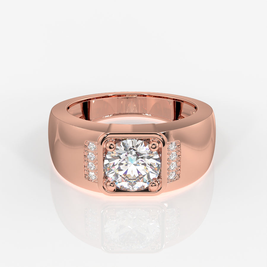 Shop Caratbazaar Lab Grown Diamond, Luther Men's 14k Gold Ring