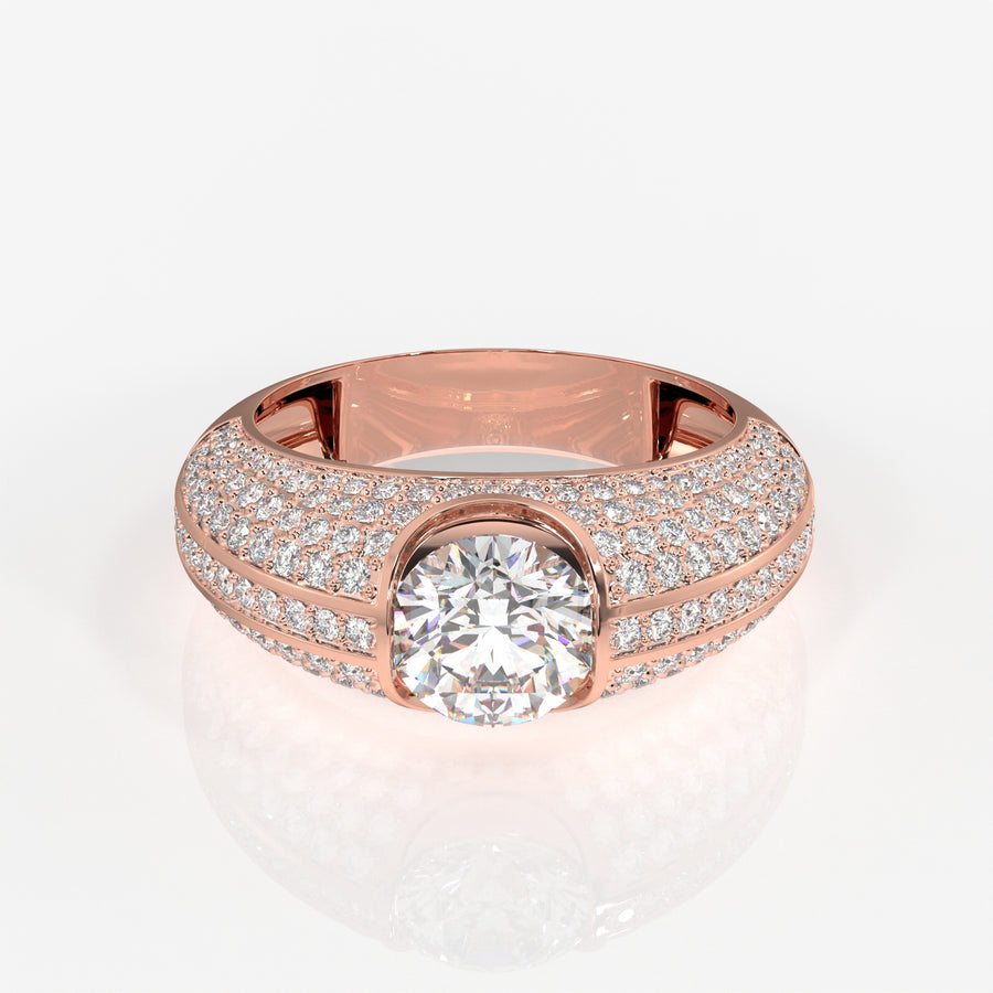 Shop Caratbazaar Lab Grown Diamond, Luxe Accents Men's 14k Gold Ring