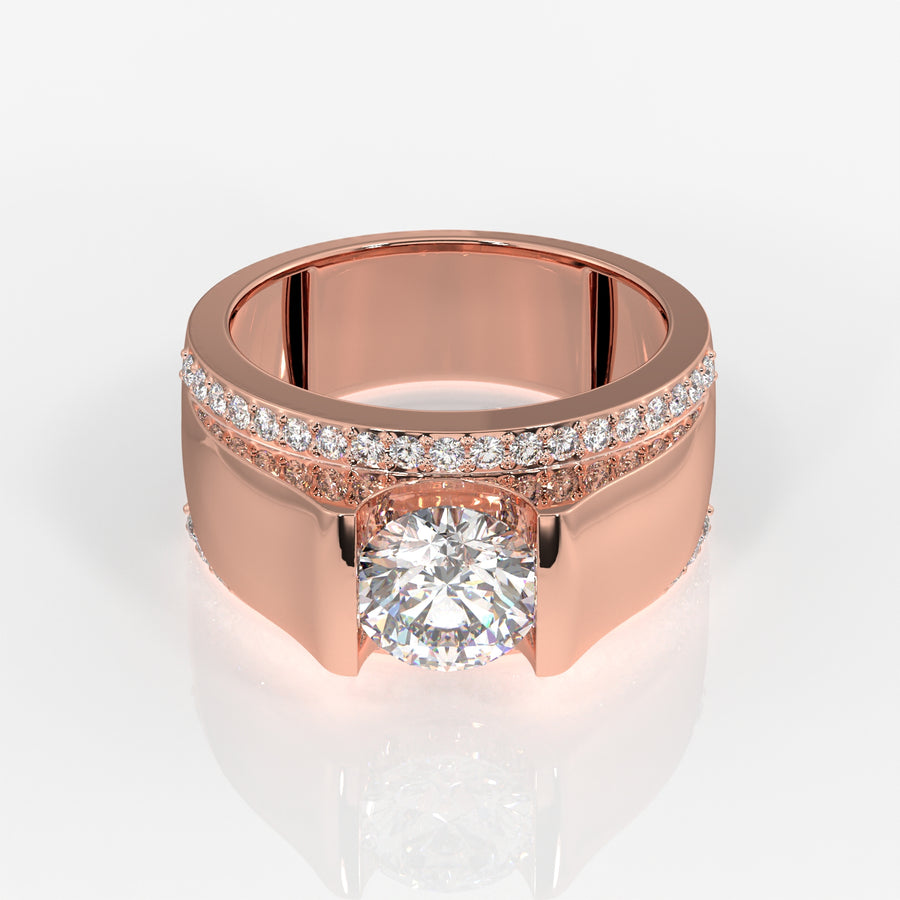 Shop Caratbazaar Lab Grown Diamond, Matt Men's 14k Gold Ring