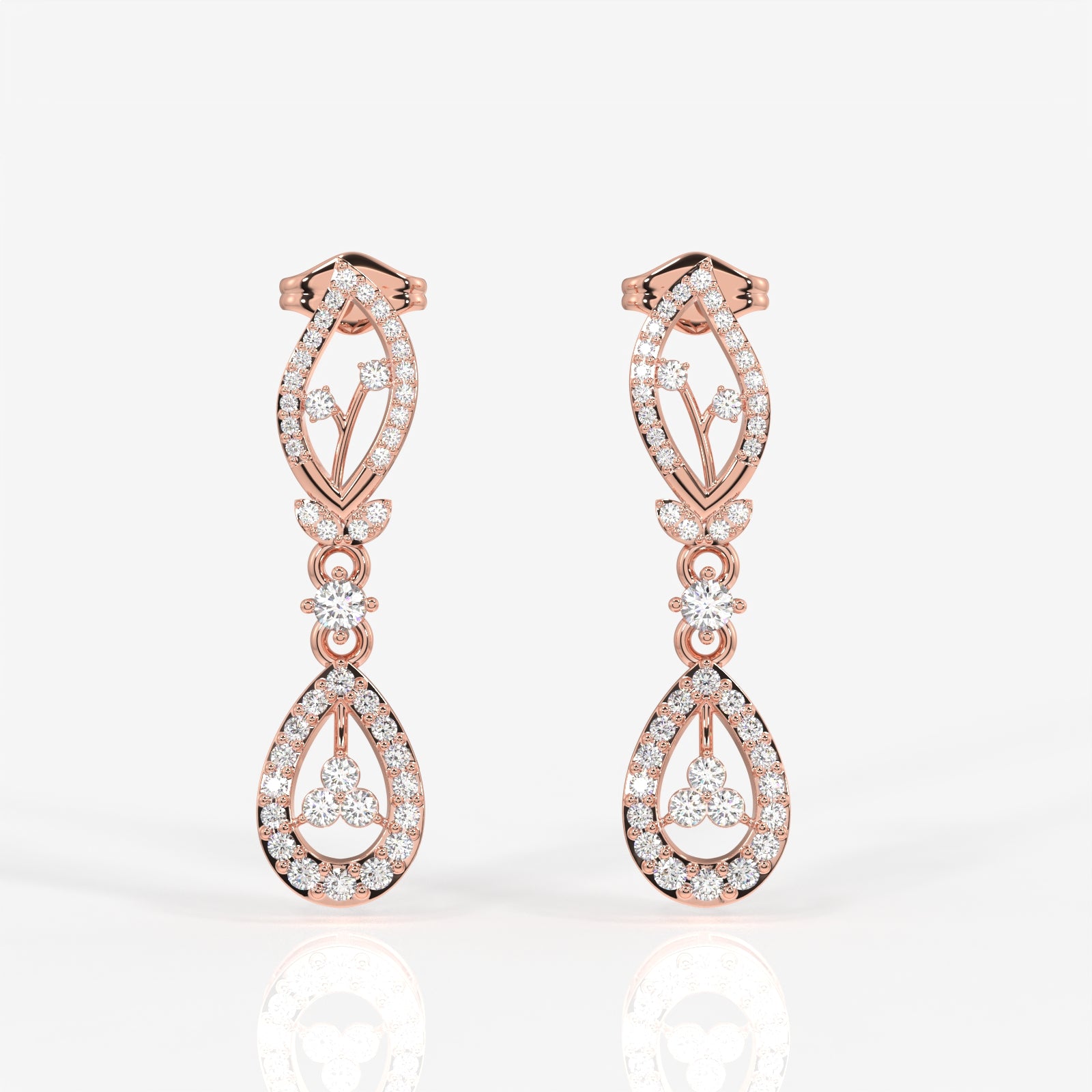 Shop Caratbazaar Lumia Lab Grown Diamond Wedding 18K Gold Earrings