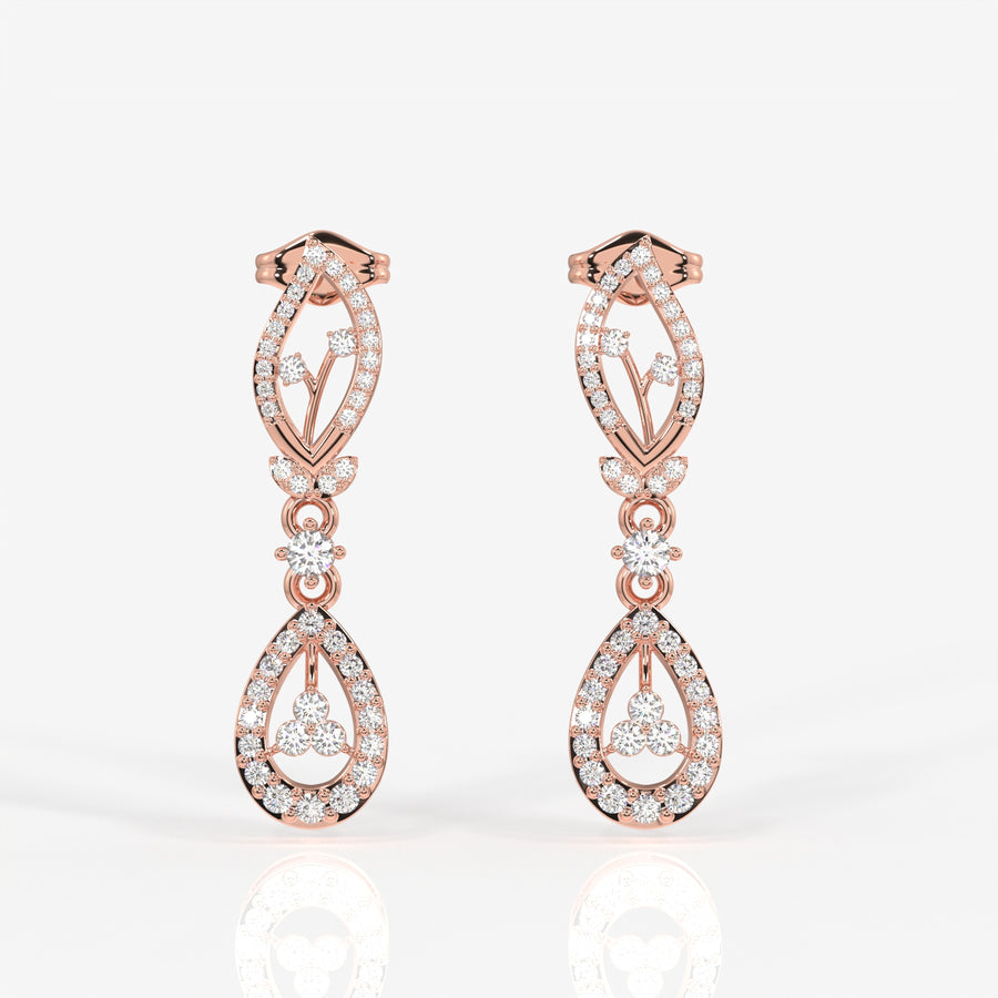 Shop Caratbazaar Lumia Lab Grown Diamond Wedding 18K Gold Earrings