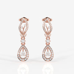 Shop Caratbazaar Lumia Lab Grown Diamond Wedding 18K Gold Earrings