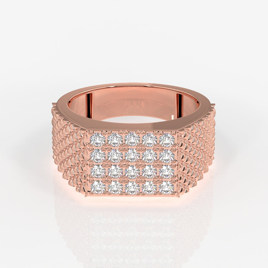 Shop Caratbazaar Luxe Heritage Lab Grown Diamond Men's 14K Yellow Gold Ring