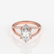 Shop Caratbazaar Marquise Cut Moissanite Diamond Engagement Sterling Silver Ring