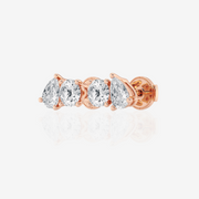 Shop Caratbazaar Pear and Round Cut Lab Grown Diamond Stud 14k Gold Earrings