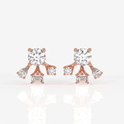Shop Caratbazaar Radiant Star Lab Grown Stud 14k Gold Earrings