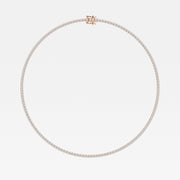 Shop Caratbazaar Round Cut Lab Grown Diamond Four Prong Tennis Fashion 14K Gold Necklace