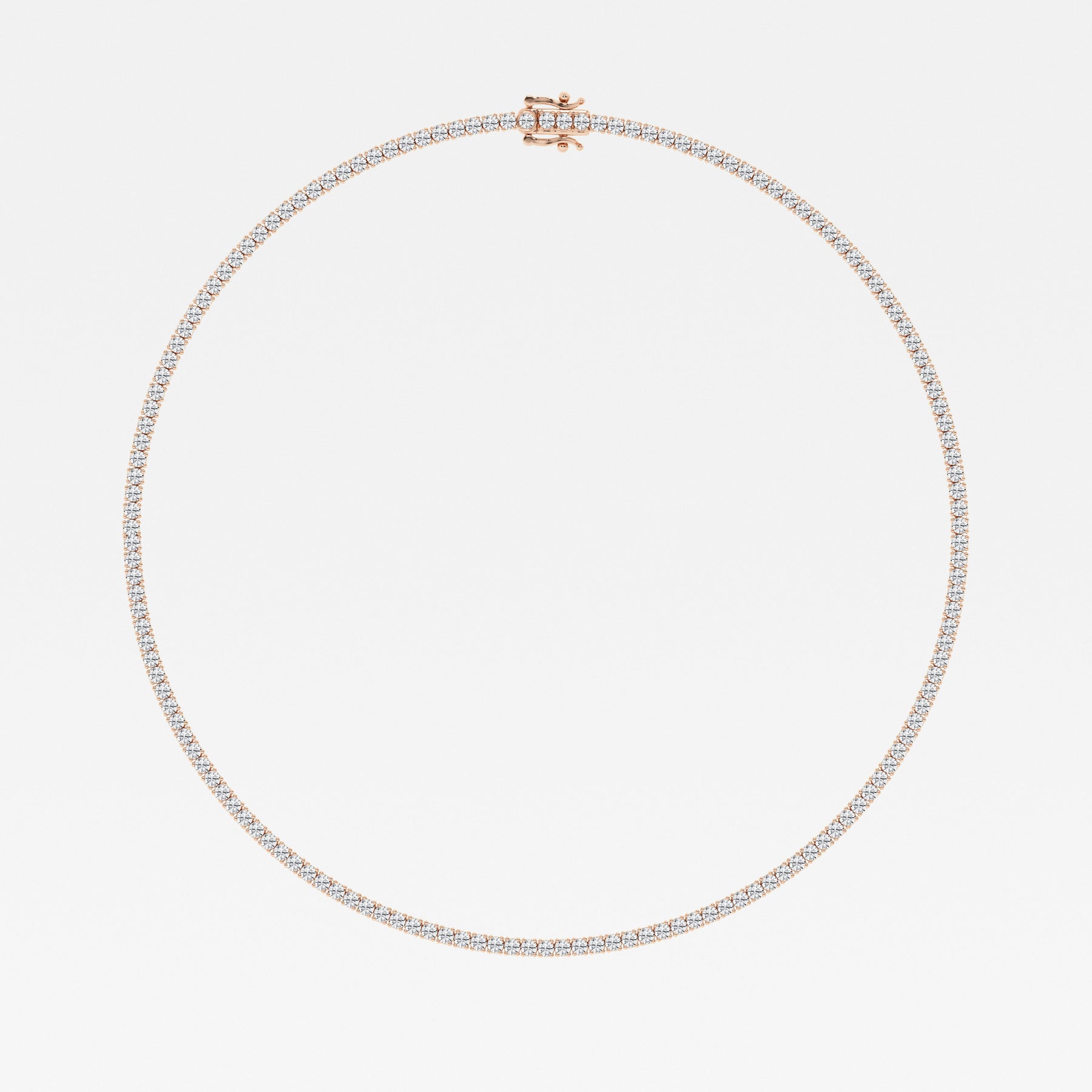 Shop Caratbazaar Round Cut Lab Grown Diamond Four Prong Tennis Fashion 14K Gold Necklace