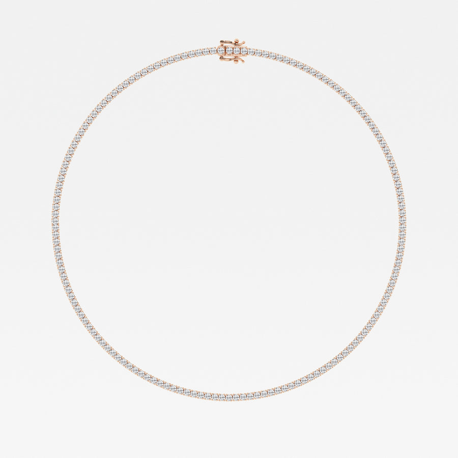 Shop Caratbazaar Round Cut Lab Grown Diamond Four Prong Tennis Fashion 14K Gold Necklace