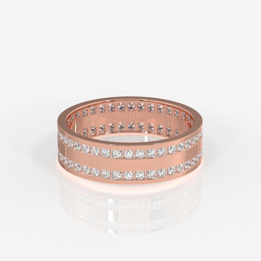 Shop Caratbazaar Round Cut Lab Grown Diamond Men's 14k Gold Band Ring
