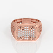 Shop Caratbazaar Round Cut Lab Grown Diamond Men's 14k Gold Ring