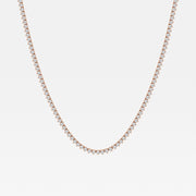 Shop Caratbazaar Round Cut Lab Grown Diamond Three Prong Tennis 14K Gold Necklace
